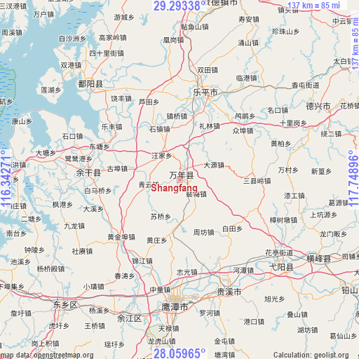 Shangfang on map