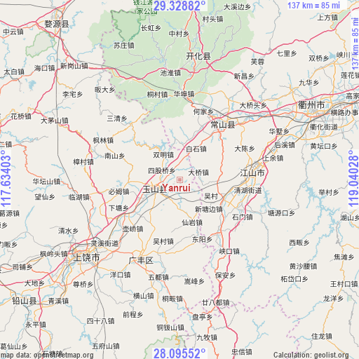 Yanrui on map