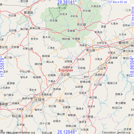 Siguqiao on map