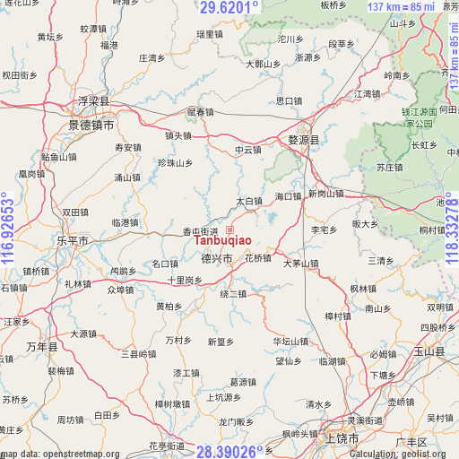 Tanbuqiao on map