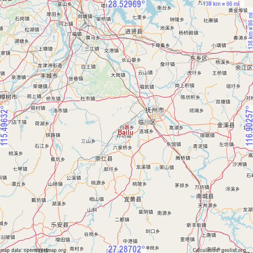 Bailu on map