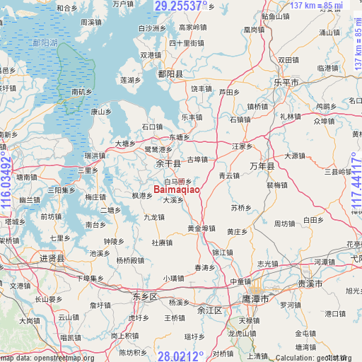 Baimaqiao on map