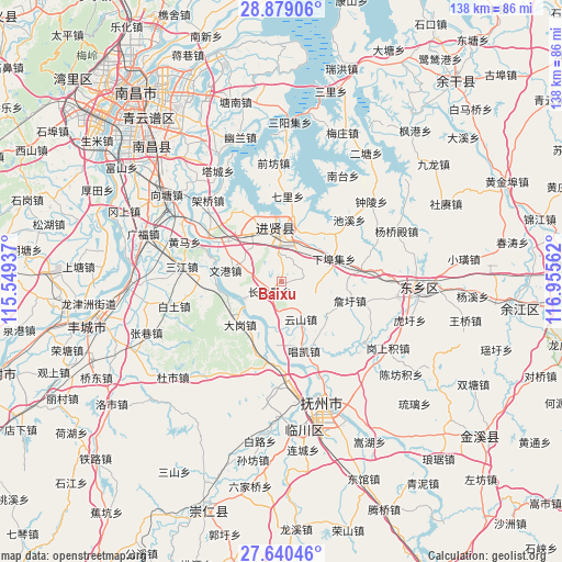 Baixu on map