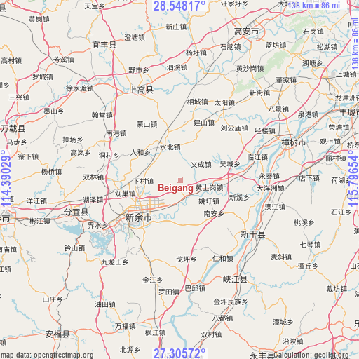 Beigang on map