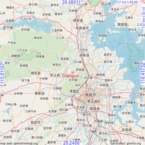 Changjun on map