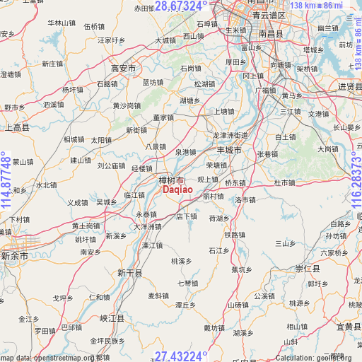 Daqiao on map