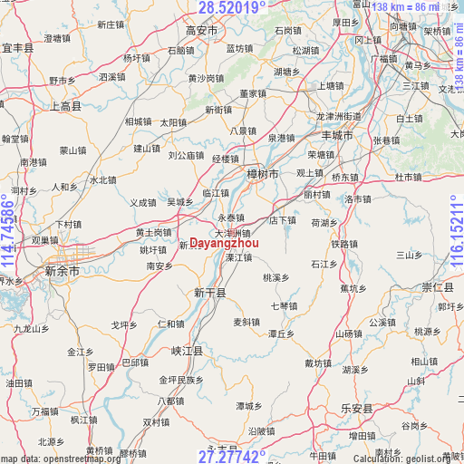 Dayangzhou on map