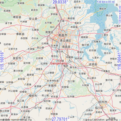 Gangshang on map