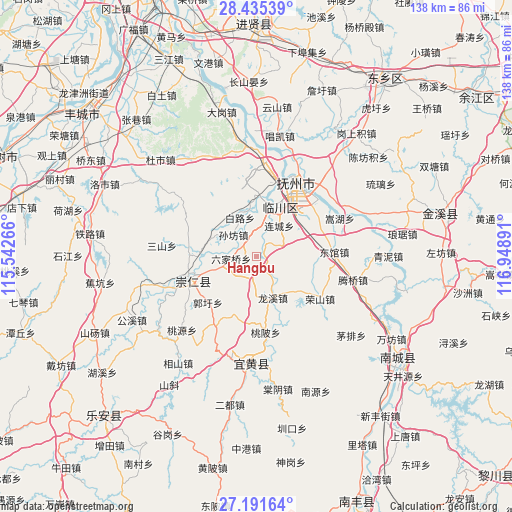 Hangbu on map