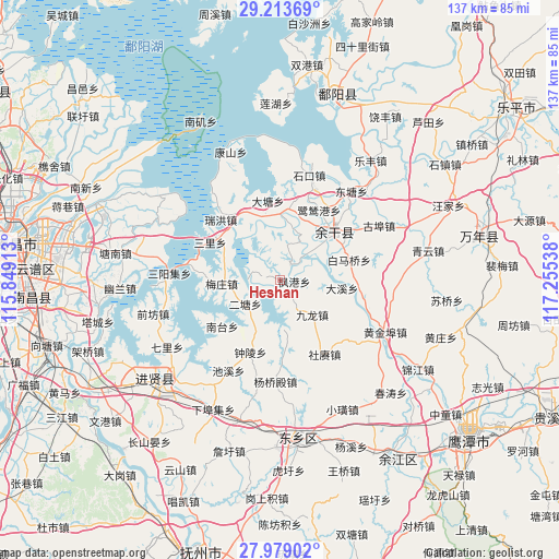 Heshan on map