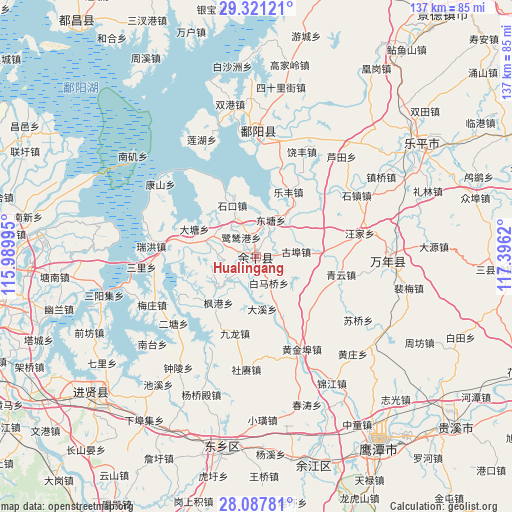 Hualingang on map