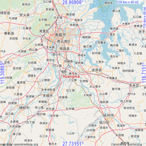 Huangma on map