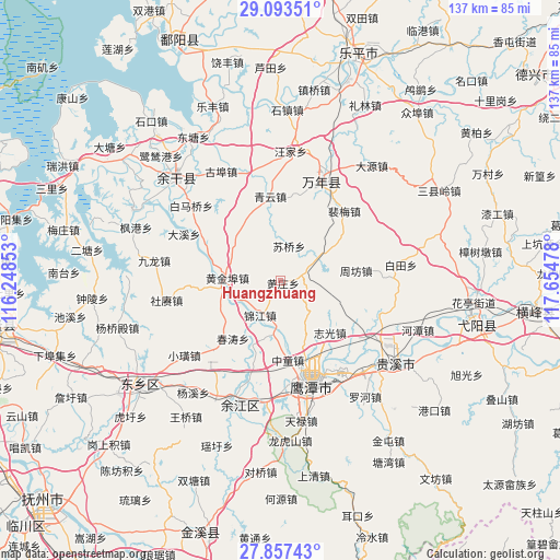 Huangzhuang on map