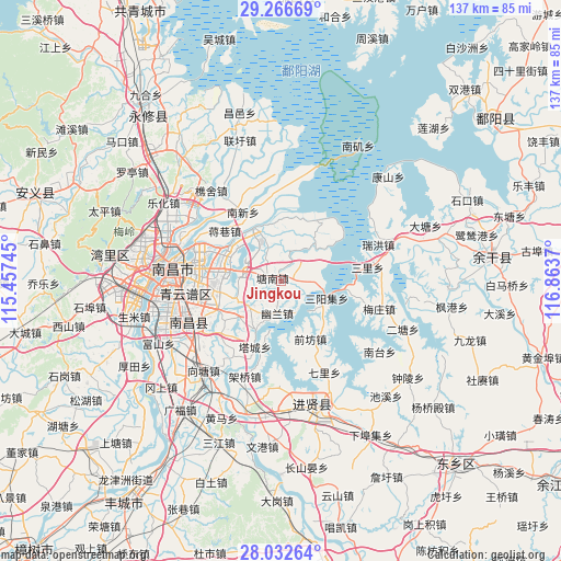 Jingkou on map