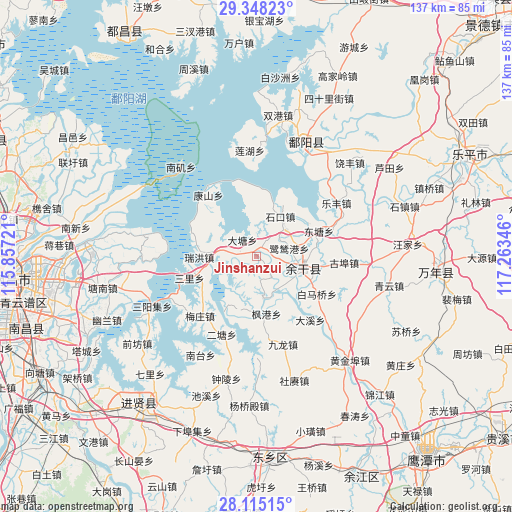 Jinshanzui on map