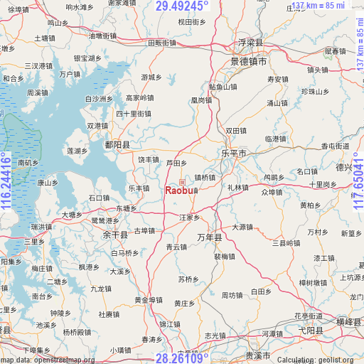 Raobu on map