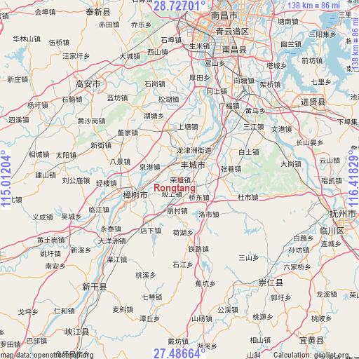 Rongtang on map