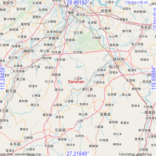 Sanshan on map