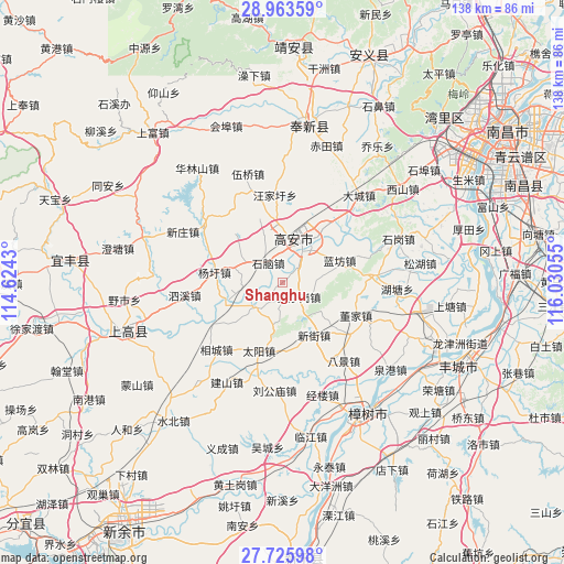 Shanghu on map