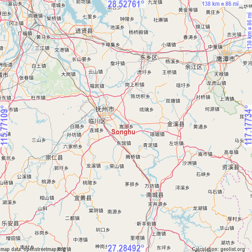 Songhu on map