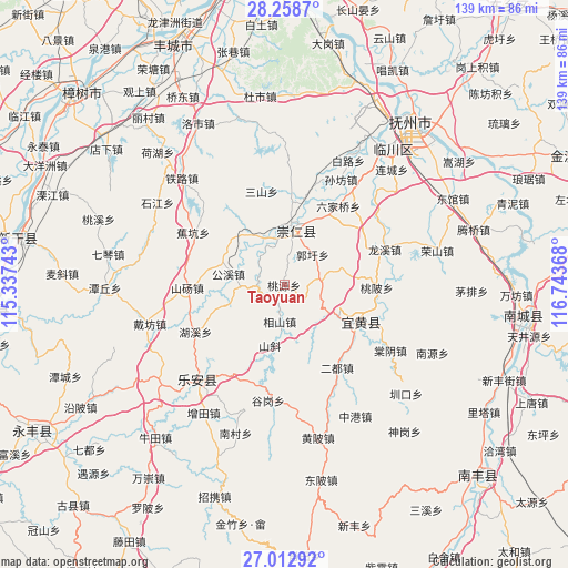 Taoyuan on map