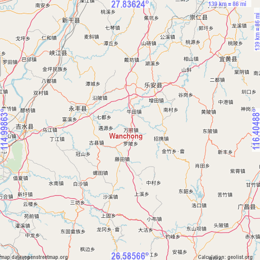 Wanchong on map