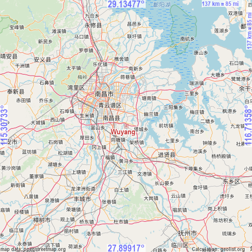 Wuyang on map