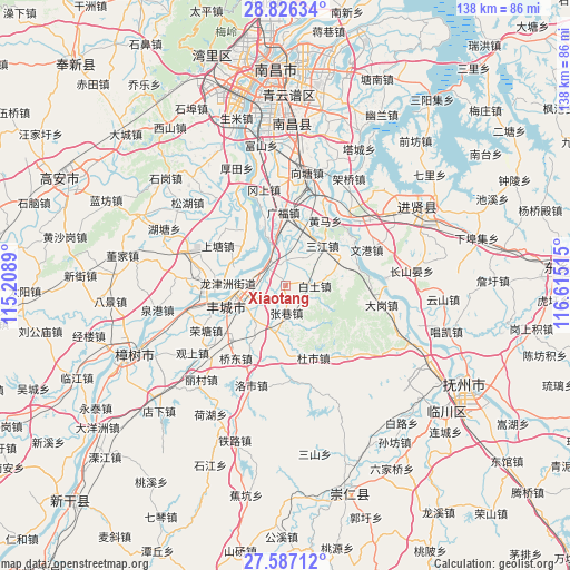 Xiaotang on map