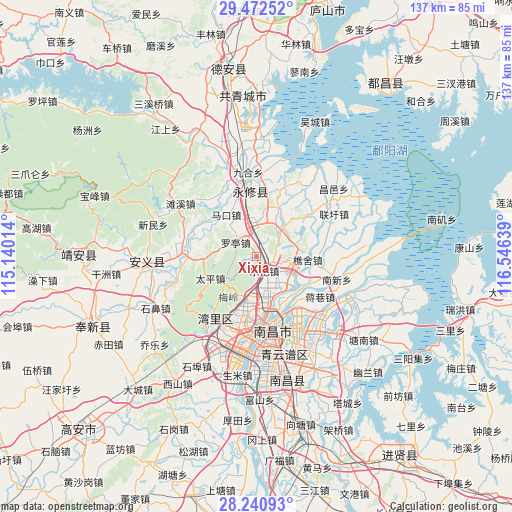 Xixia on map