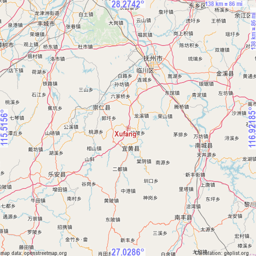 Xufang on map