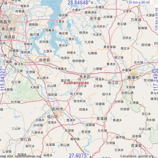 Xushangqiao on map