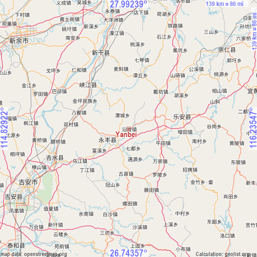 Yanbei on map