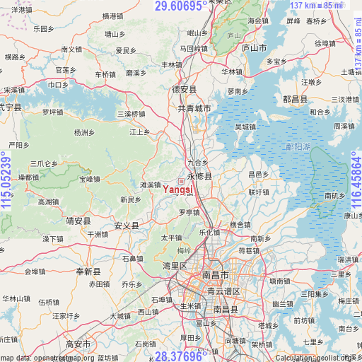 Yangsi on map