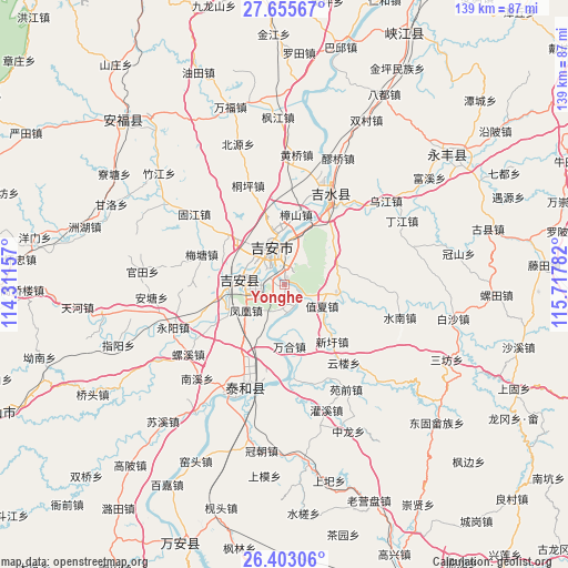 Yonghe on map