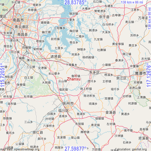 Zhanxu on map