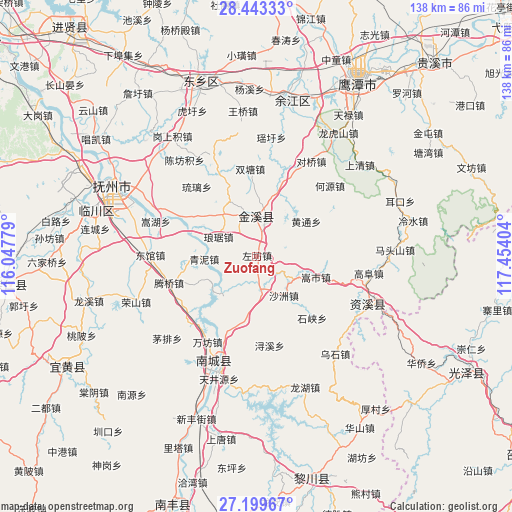 Zuofang on map