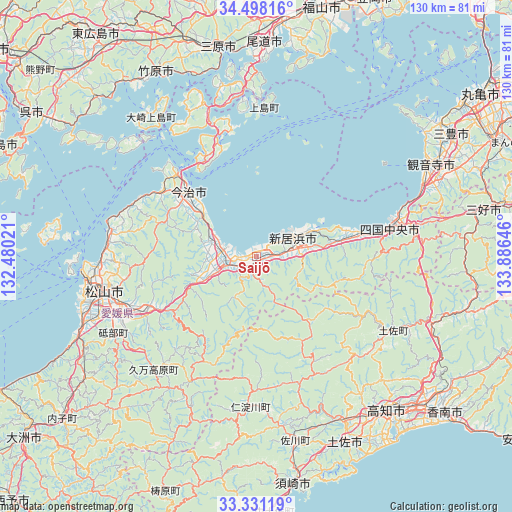 Saijō on map