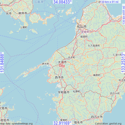 Ōzu on map