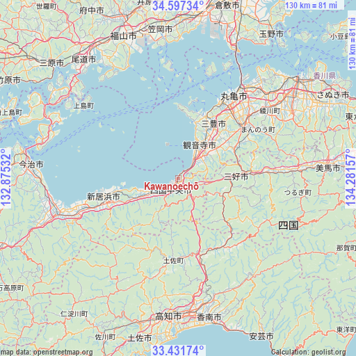 Kawanoechō on map