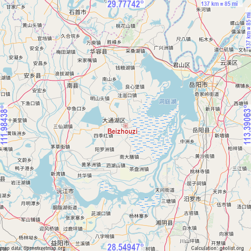 Beizhouzi on map