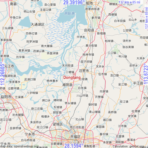 Dongtang on map