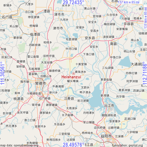 Heishanzui on map