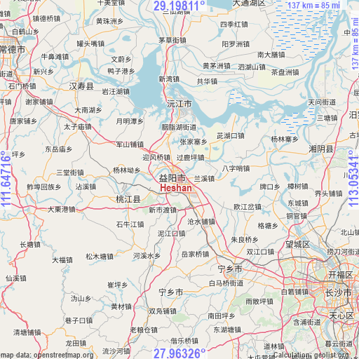 Heshan on map