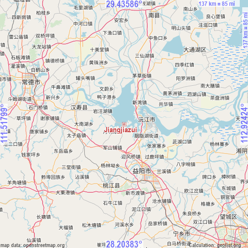 Jiangjiazui on map