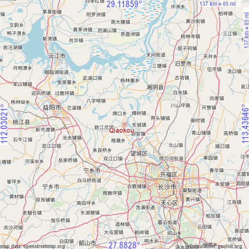 Qiaokou on map