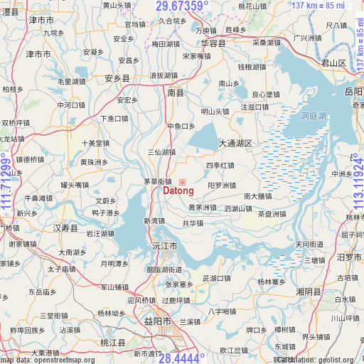 Datong on map