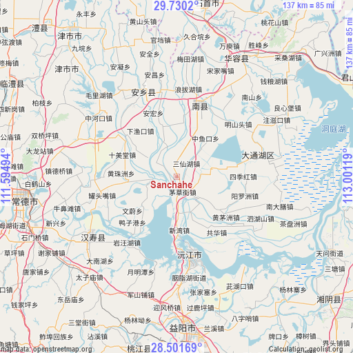 Sanchahe on map