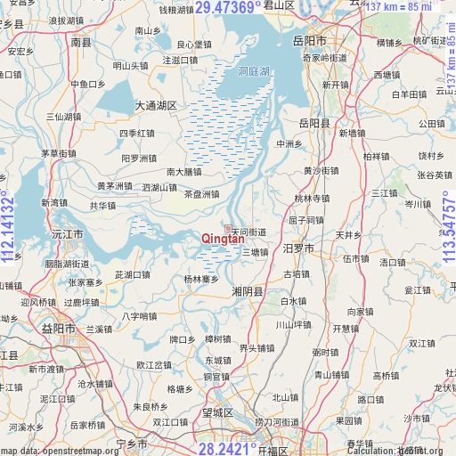 Qingtan on map