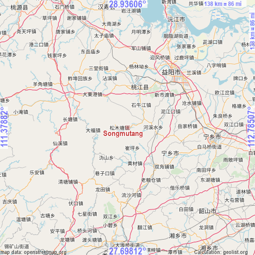 Songmutang on map