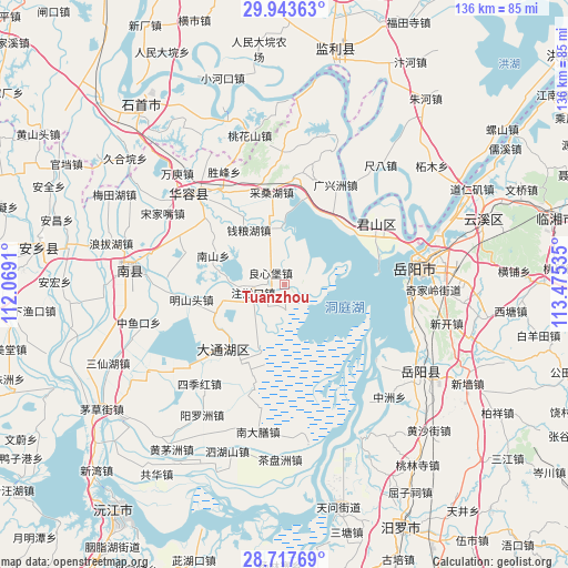 Tuanzhou on map